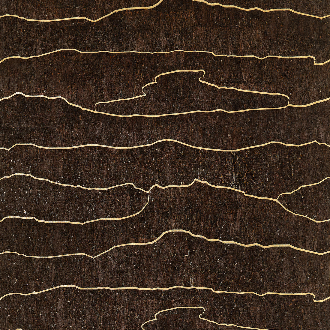 Thibaut Cloud Mosaic Gold Bark T24407 cork wallpaper with gold metallic lines