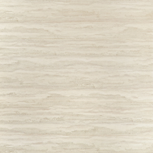 Thibaut Overlook T24408 beige abstract grasscloth wallpaper with soft horizontal movement.