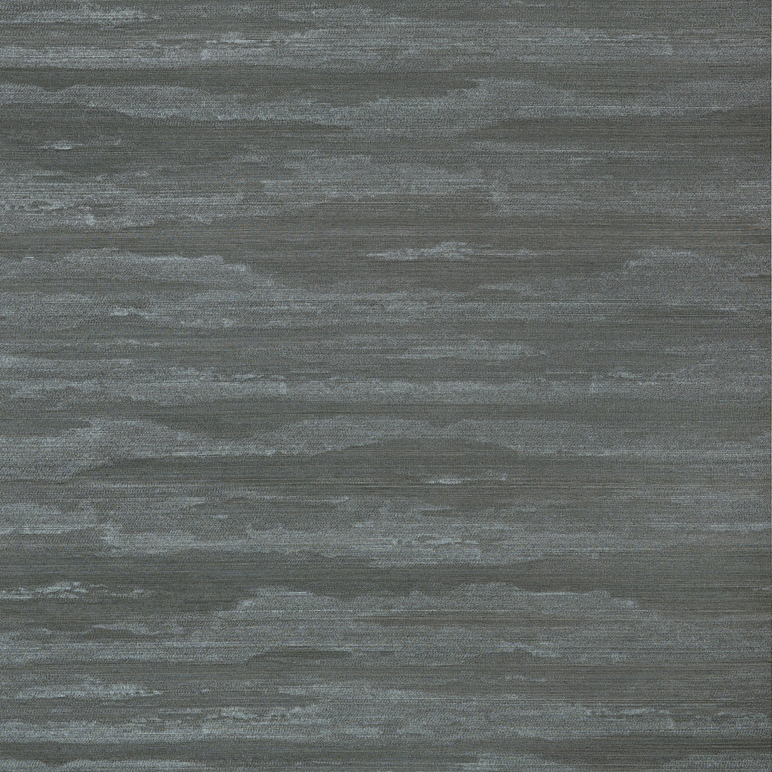 Thibaut Overlook Spruce T24412 grasscloth wallpaper with abstract hazy horizontal bands in deep spruce green.