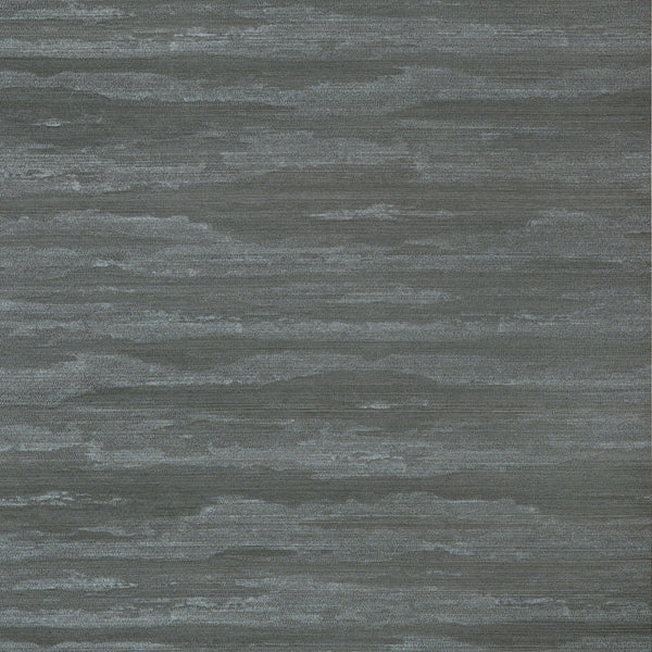 Thibaut Overlook Spruce T24412 grasscloth wallpaper with abstract hazy horizontal bands in deep spruce green.