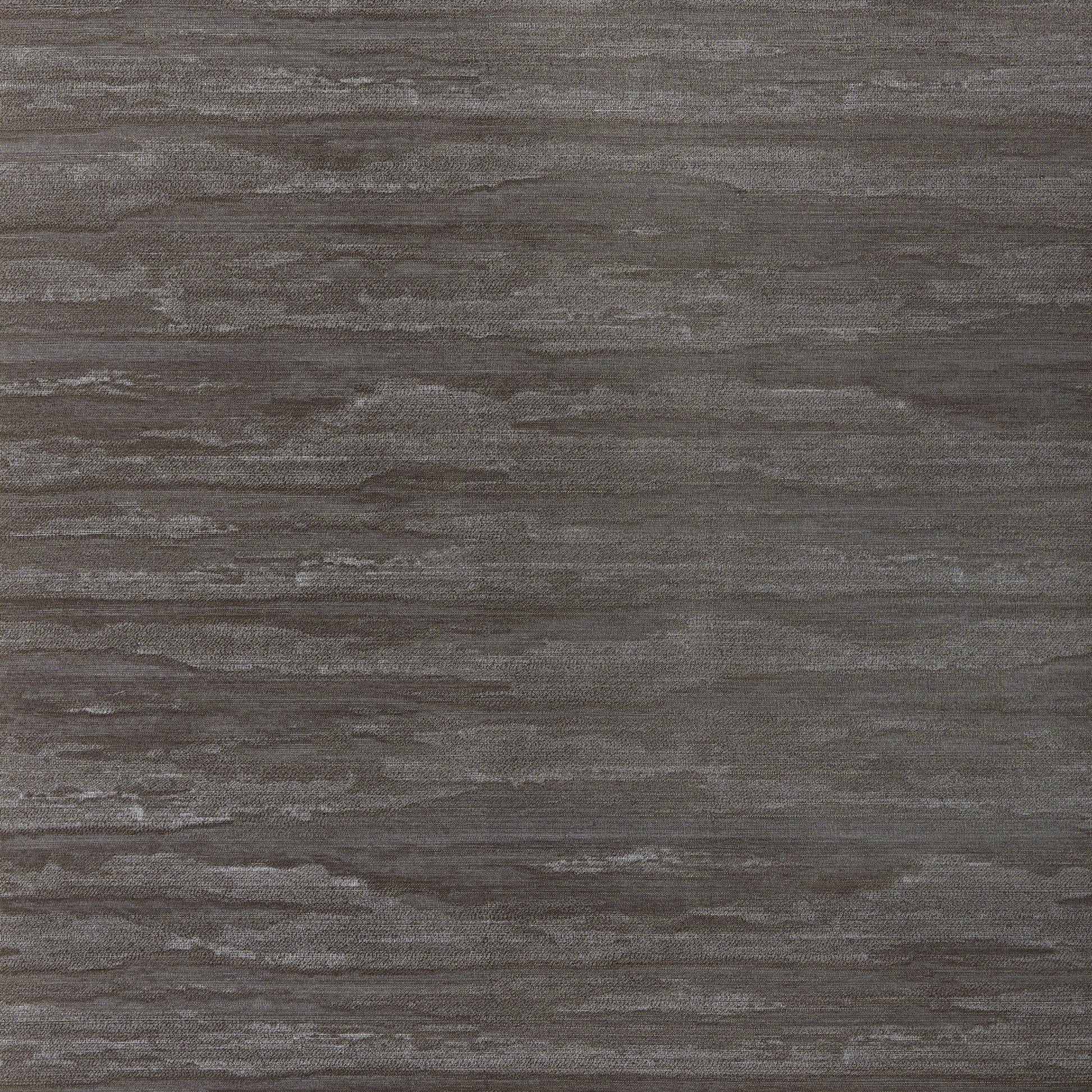 Thibaut Overlook Bark T24413 abaca grasscloth wallpaper with abstract horizontal striations in deep brown and grey.
