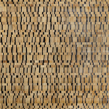 Thibaut Namonaki Black T24426 geometric mosaic grasscloth wallpaper in warm natural browns with black accents