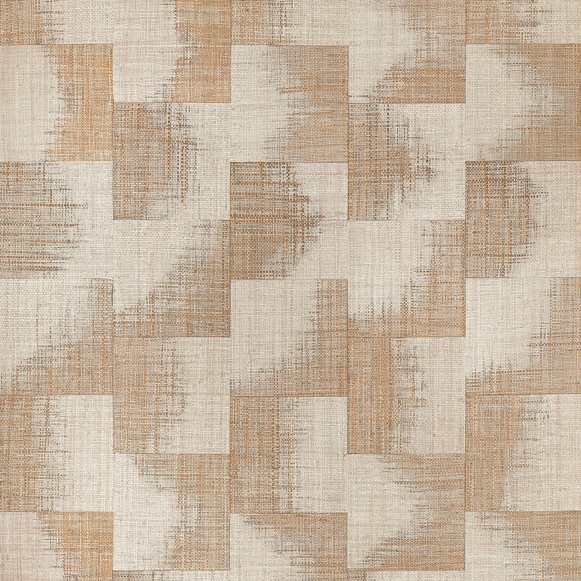 Thibaut Raffia Squares Beige T24431 geometric raffia grasscloth wallpaper swatch