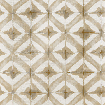 Thibaut Water Blocks T24444 beige geometric shibori pattern printed on sisal grasscloth wallpaper