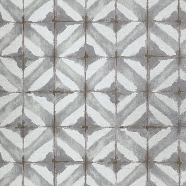 Thibaut Water Blocks Grey T24445 sisal geometric lattice wallpaper with soft grey blocks and subtle metallic sheen