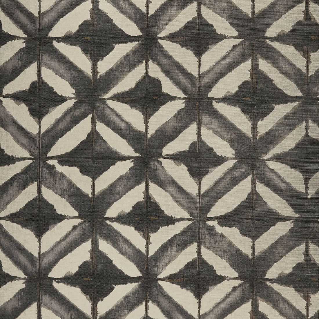 Thibaut Water Blocks Black T24446 geometric sisal grasscloth wallpaper with shibori-style diamonds