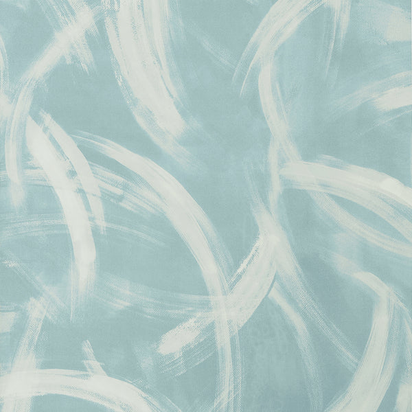 Thibaut Magnus Mineral T24448 wallpaper with large white brushstrokes on a soft blue ground.